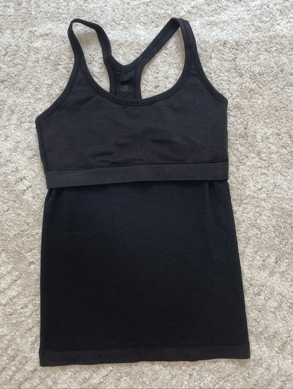 Lululemon Athletica Black Ribbed Tank Top Size 6